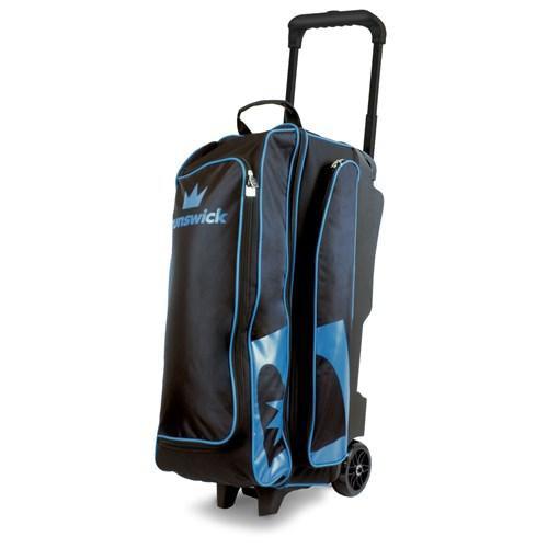 Brunswick Blitz Triple Roller Bowling Bag - Black & Blue for Men & Women - Perfect for League Play, Tournaments & Practice Sessions