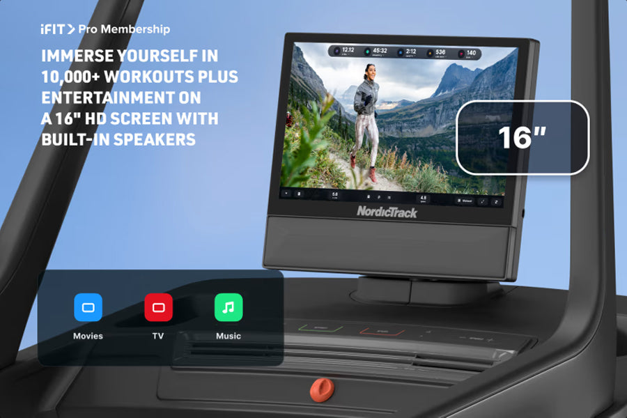 NordicTrack NEW X16 Treadmill - Premium Incline Trainer with 16% Incline & 3.0 HP Motor - Perfect for Home Gym, Cardio Workouts & Weight Loss Training