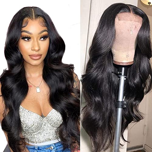 Oriole 4x4 HD Transparent Lace Front Wigs - 100% Human Hair Pre-Plucked Glueless Body Wave Lace Closure Wig for Black Women - Brazilian Virgin Hair 150 Density with Bleached Knots & Baby Hair - Natural Color 20 Inch - Perfect for Daily Wear, Special Occasions & Protective Styling