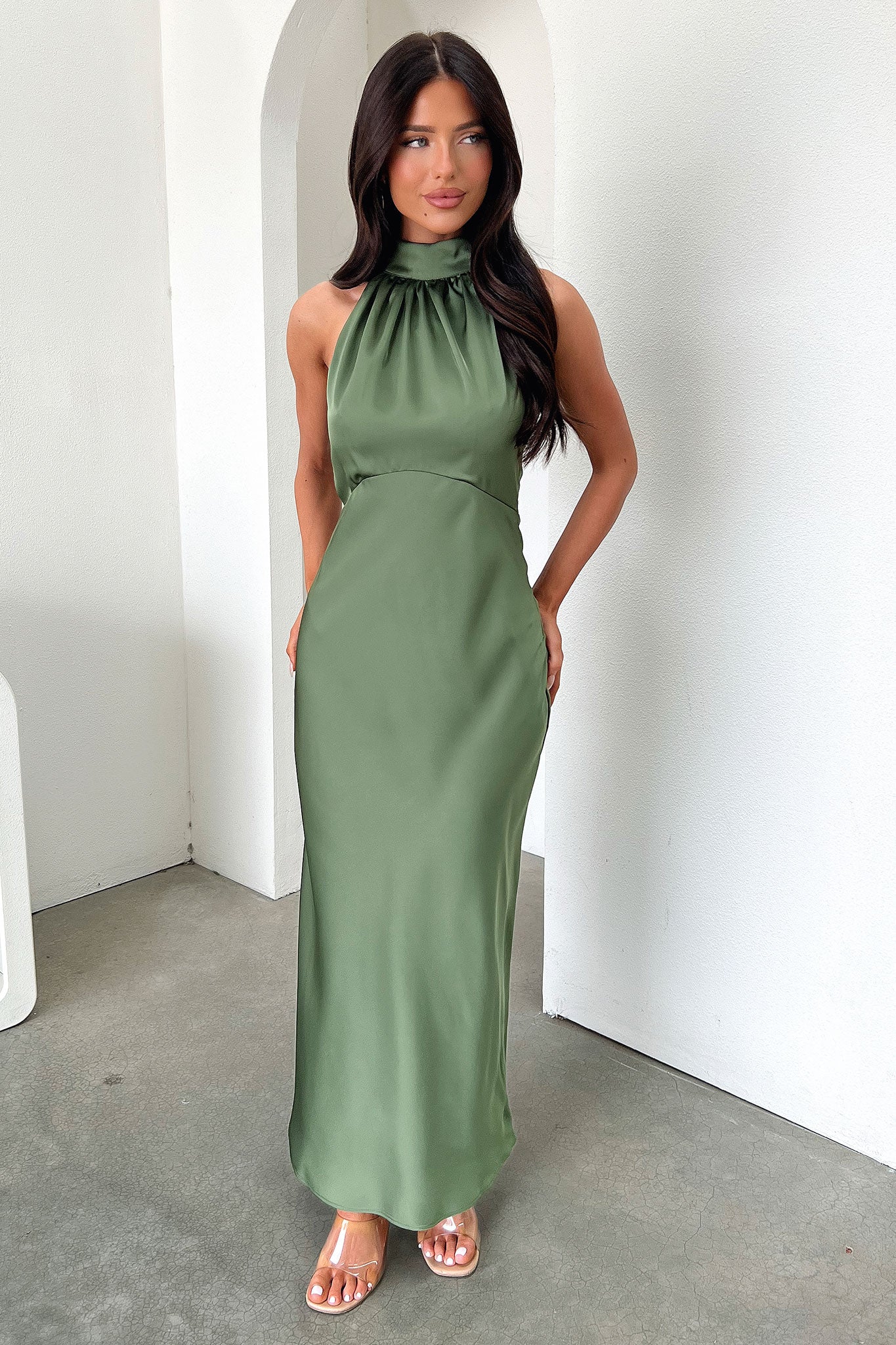 Daphne Dress in Olive Green - Elegant Women's Casual & Party Wear for Everyday Comfort