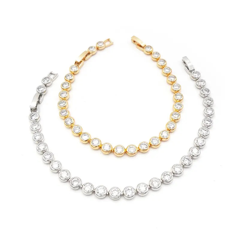 Lily Classic Round Crystal Bridal Bracelet - Elegant Wedding Jewelry for Bride, Bridesmaid & Special Occasions | Perfect for Weddings, Anniversaries & Formal Events
