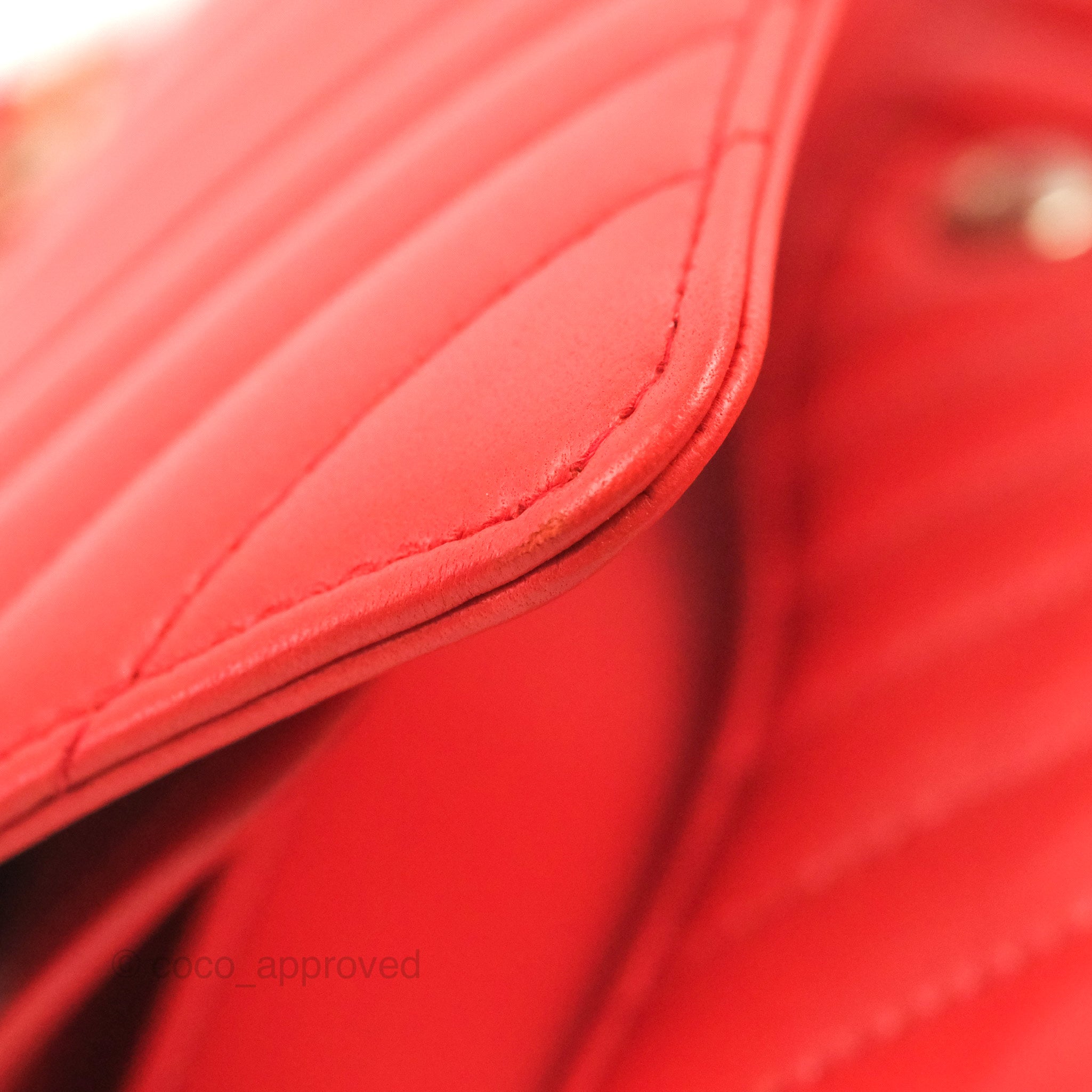 Chanel Classic Medium Flap Bag - Chevron Red Lambskin Leather with Gold Hardware | Luxury Designer Handbag for Women | Perfect for Date Night, Parties & Special Occasions