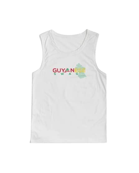 Guyana Map Men's Sports Tank Top - Breathable & Comfortable White Workout Shirt for Gym, Running & Casual Wear