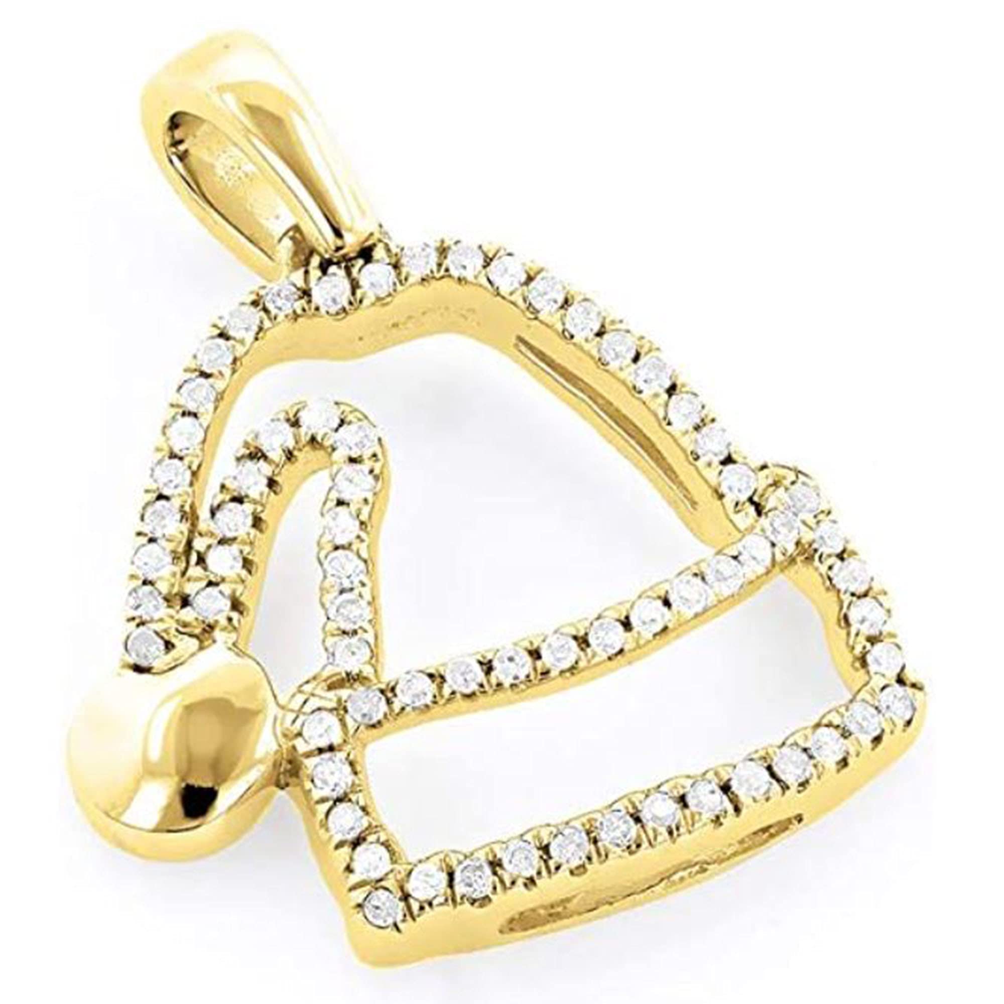 0.30 Ct Round Cut White Diamond Santa Hat Charm Pendant for Women - 14K Gold Plated 925 Sterling Silver Christmas Jewelry Gift - Perfect for Holiday Parties, Gift Exchanges & Festive Outfits