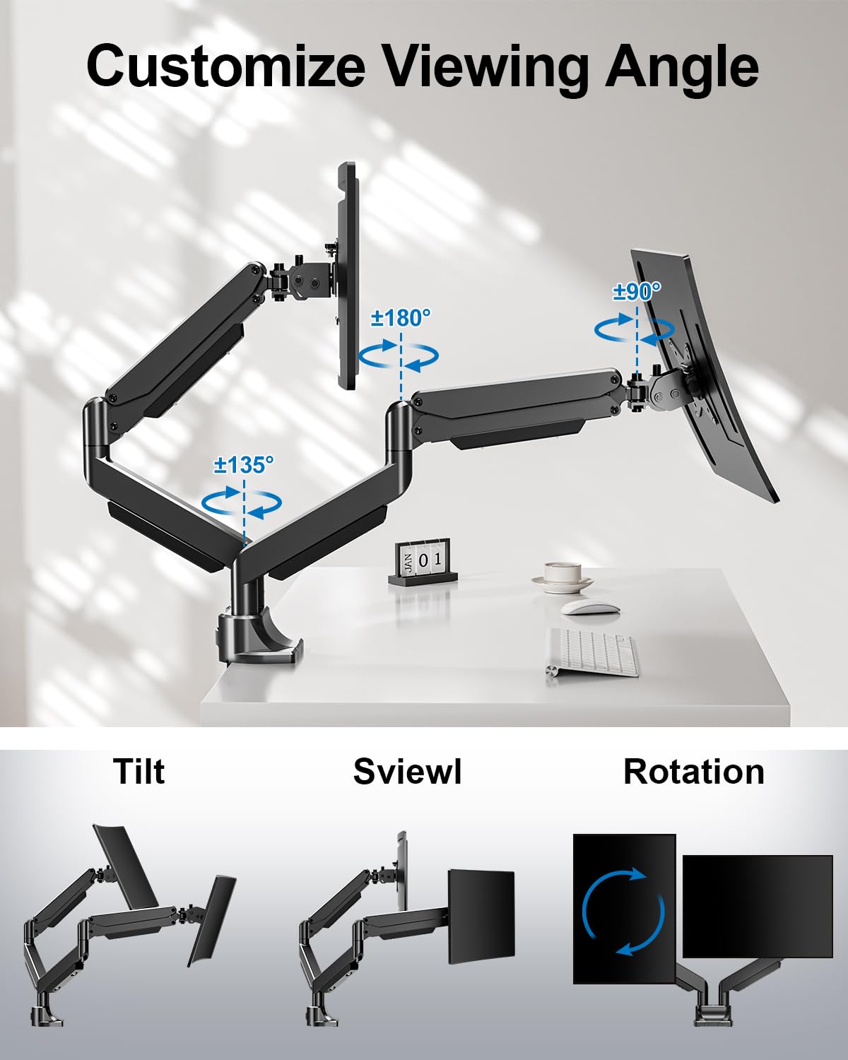 Premium Dual Monitor Stand for 42