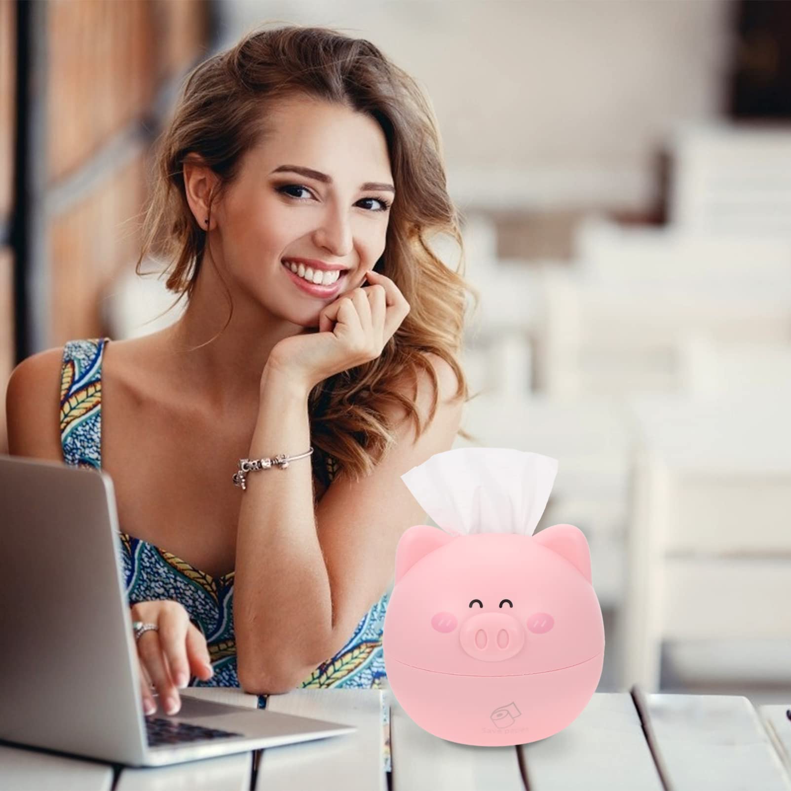 Cute Pig Tissue Box Holder - Cartoon Napkin Dispenser for Bathroom, Bedroom, Dressing Table, Living Room & Office - Home & Car Decoration Accessory - Perfect for Home, Office and Vehicle Use