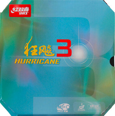 DHS Neo Hurricane 3 Table Tennis Rubber - High Spin & Speed for Competitive Play - Perfect for Tournaments & Training