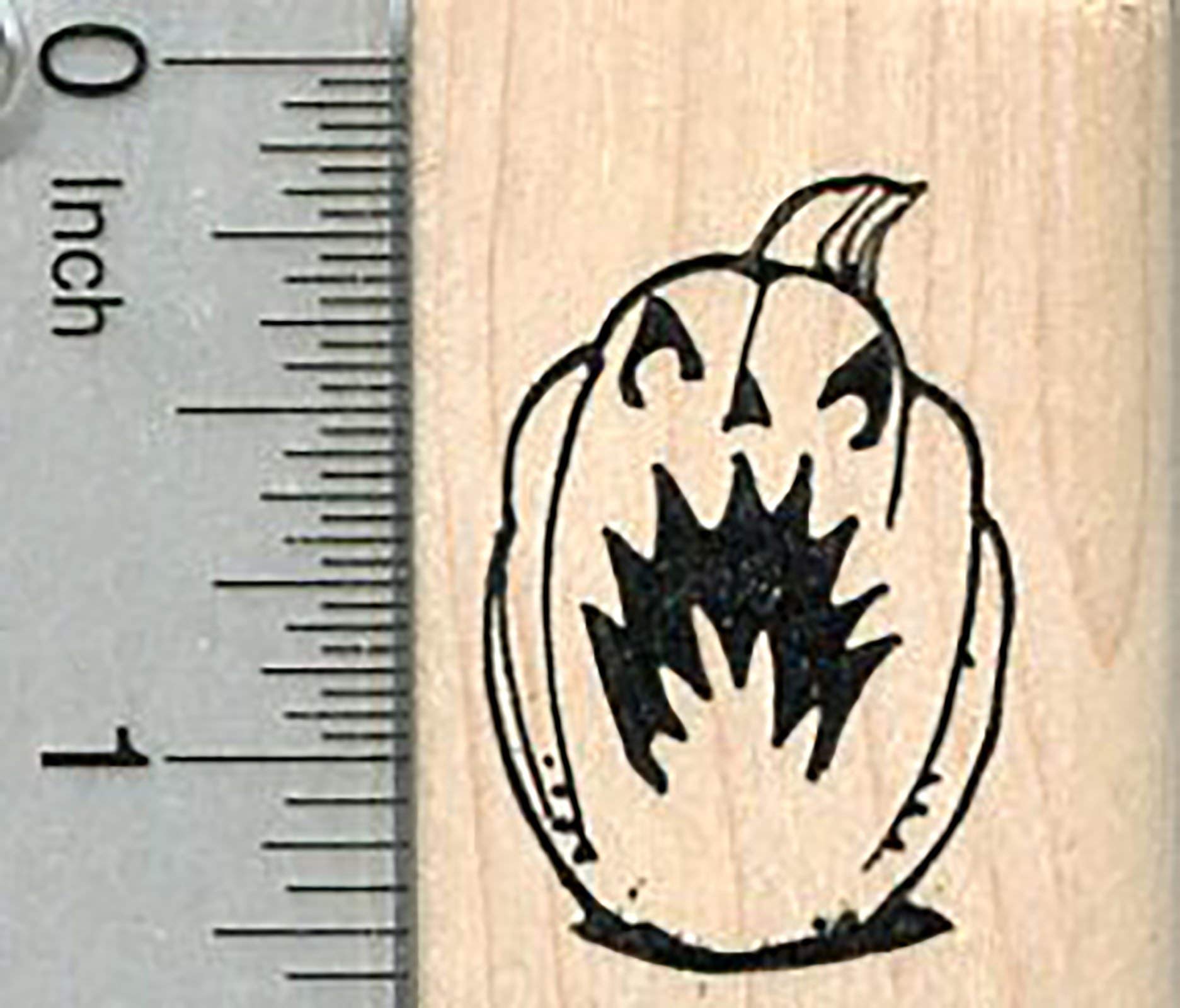 Halloween Jack-o-Lantern Rubber Stamp - Scary Pumpkin Stamp for DIY Crafts, Card Making & Scrapbooking - Perfect for Halloween Decorations, Party Invitations & Gift Wrapping