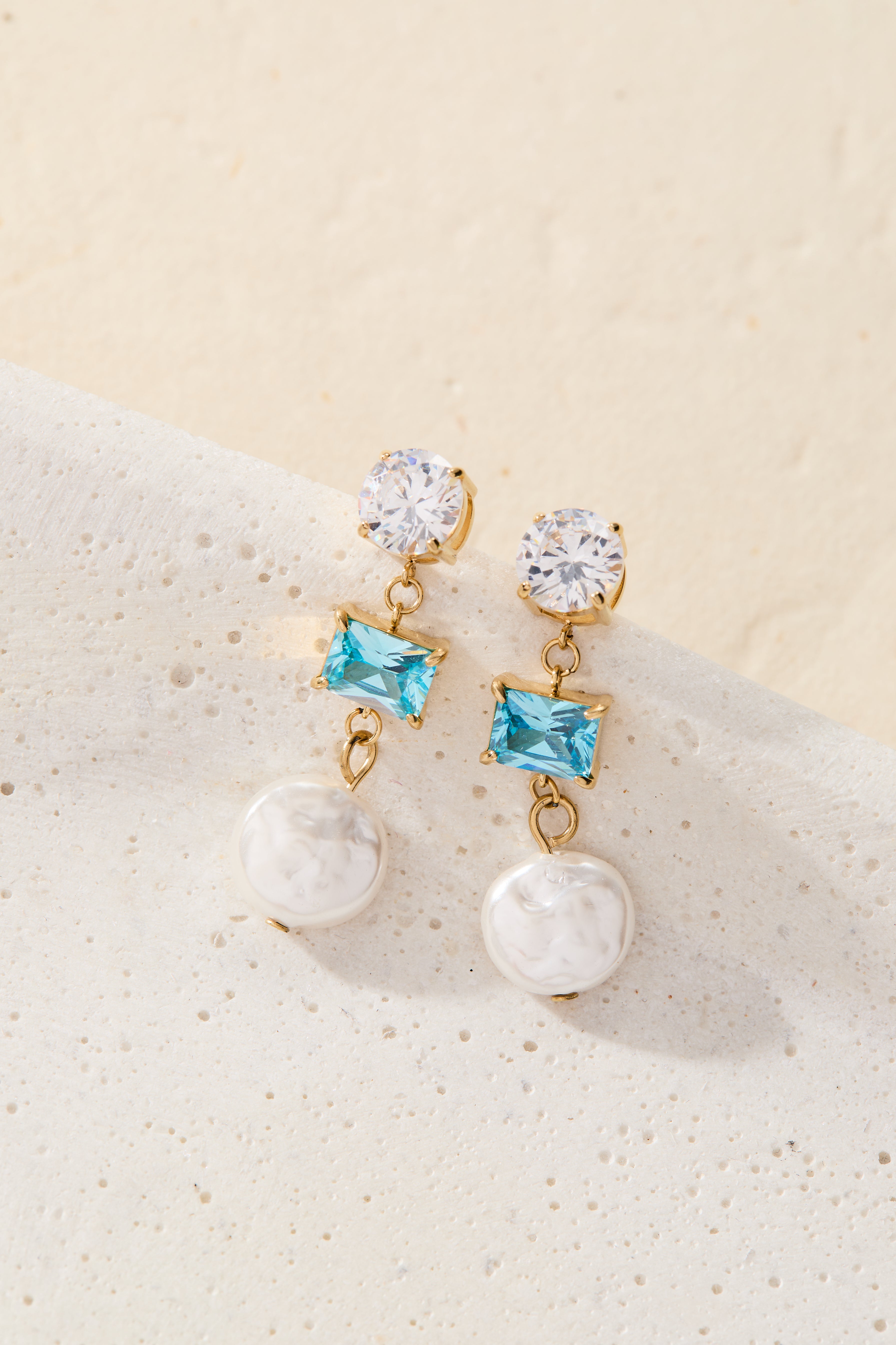 Elegant Coin Pearl Triple Drop Earrings for Women - Handmade Vintage Dangle Jewelry - Perfect for Weddings, Parties & Special Occasions