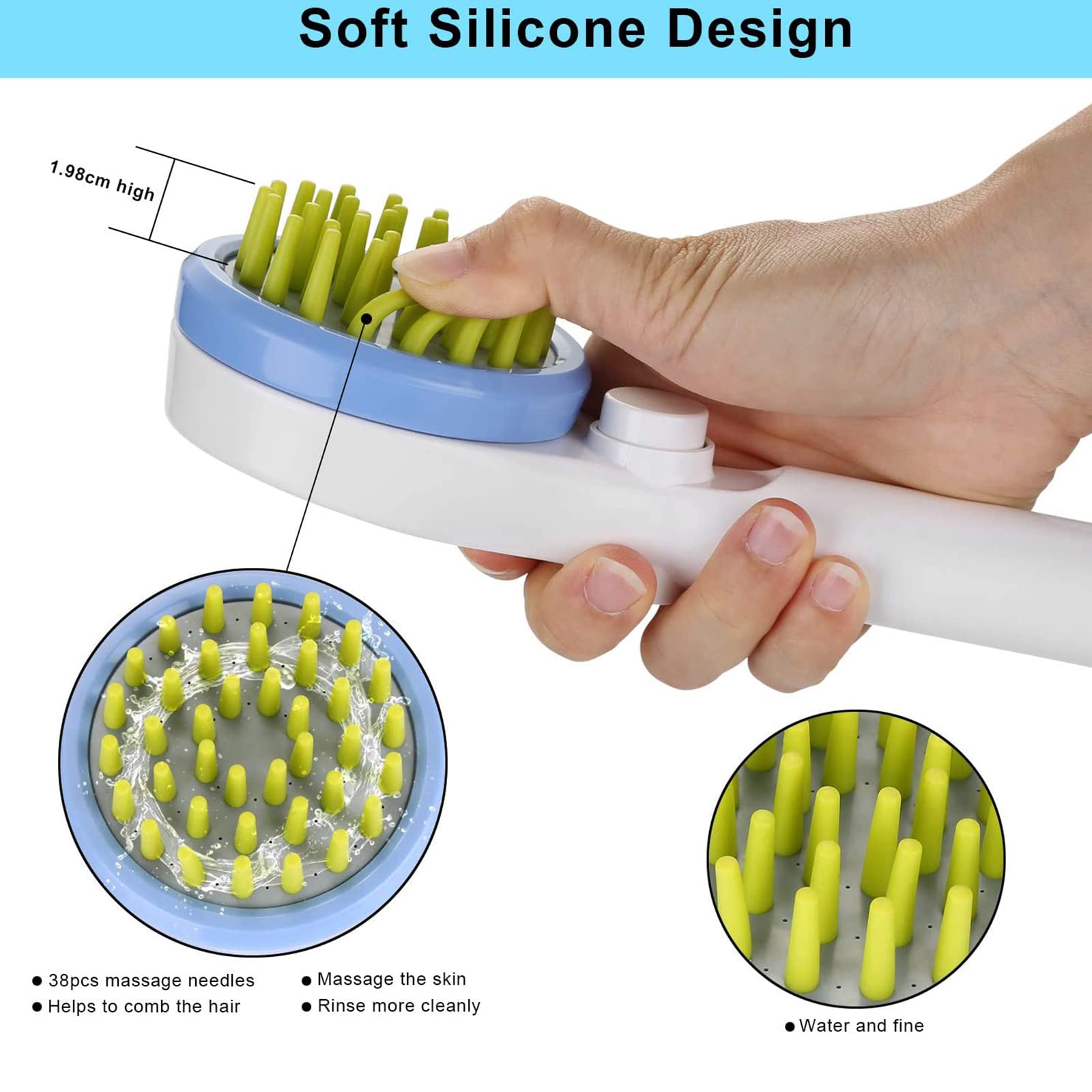 Pet Shower Sprayer Attachment - Dog & Cat Bath Brush with Water Sprinkler | Grooming Shower Head for Bathroom Faucet | Perfect for Bathing Dogs, Cats & Puppies at Home or Professional Grooming Salons