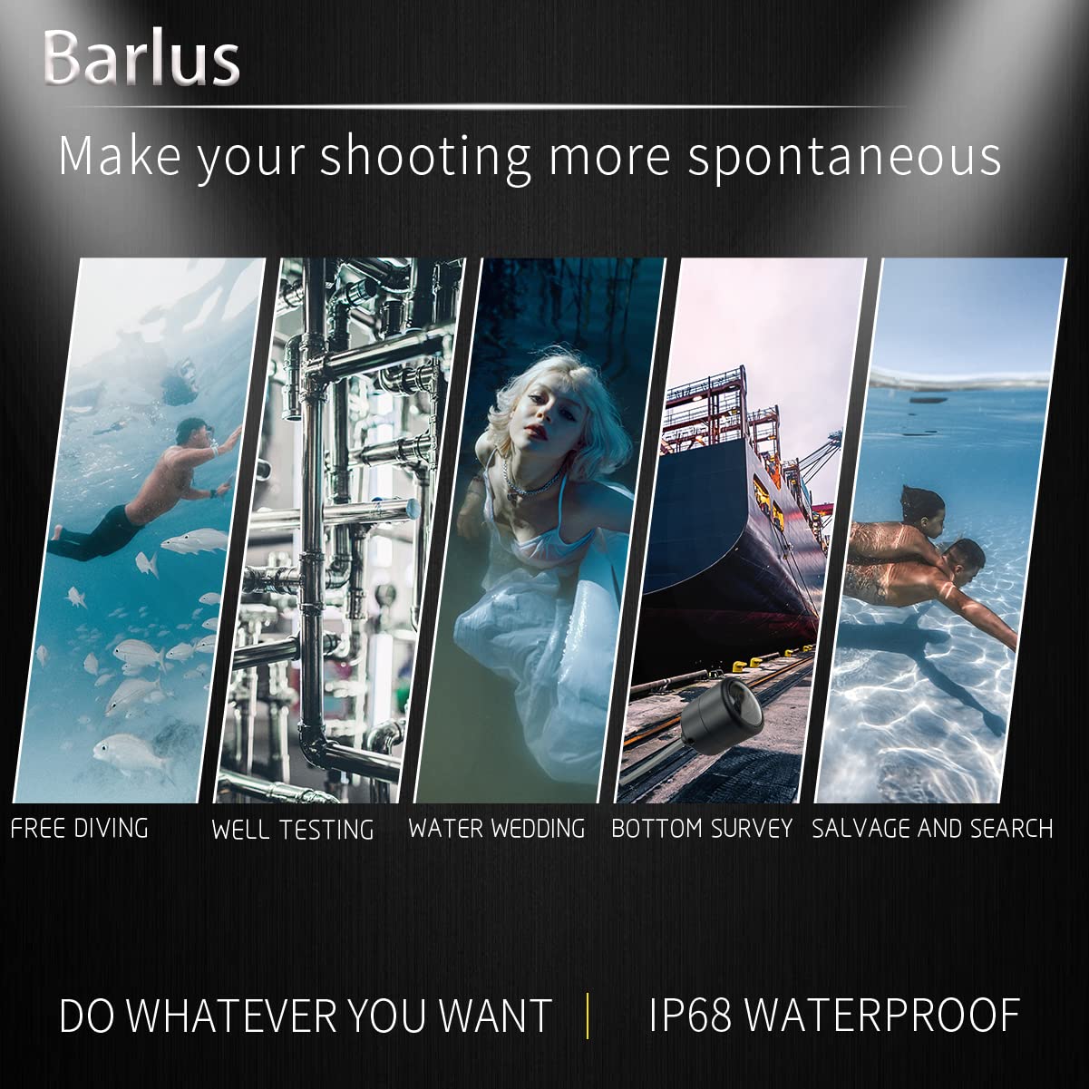 Barlus 1080P HD Underwater Camera - 60FPS Electric Focus for Aquaculture & Marine Monitoring | 32ft Cable