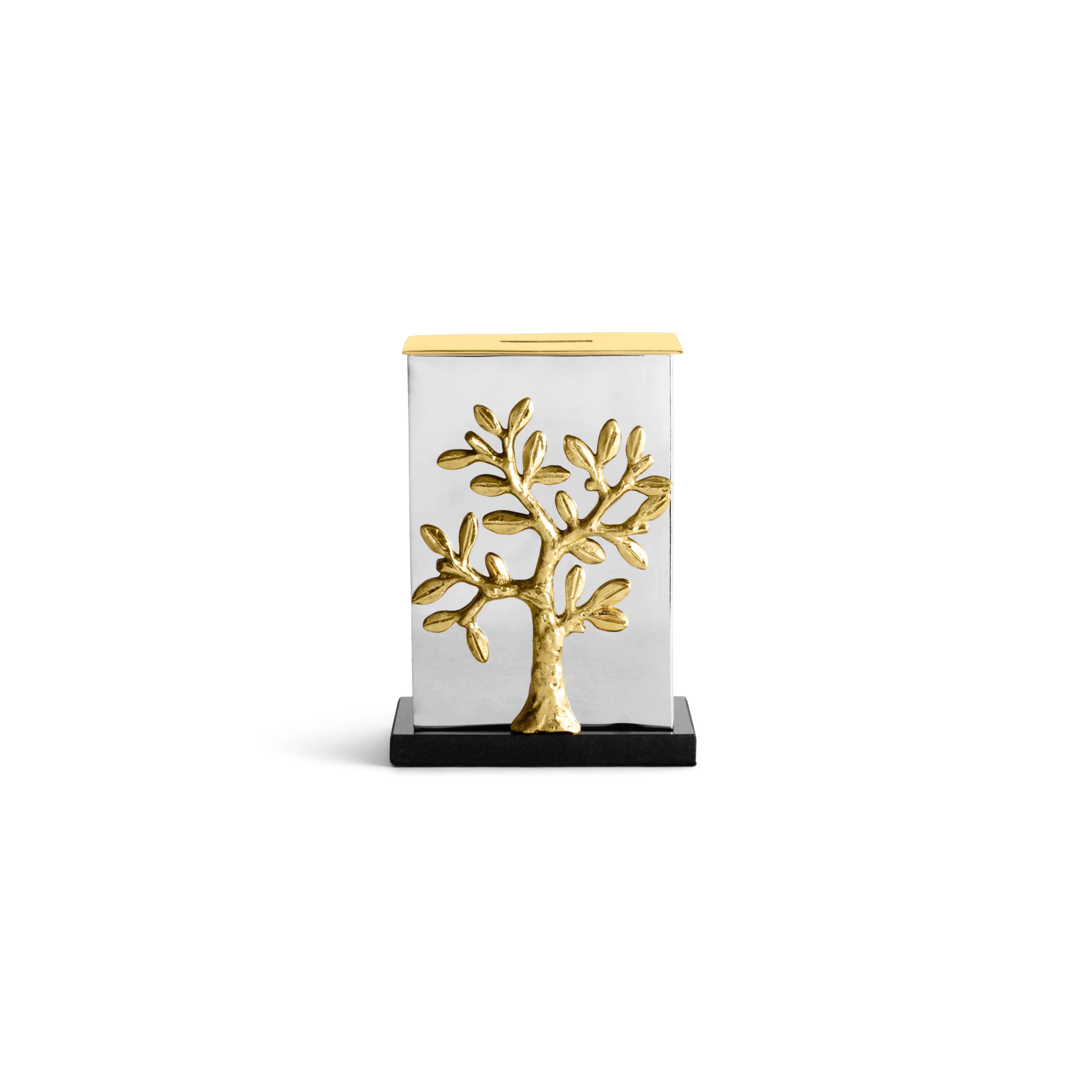 Handcrafted Tree of Life Tzedakah Box - Jewish Charity Donation Box for Home Synagogue & Ceremonies - Perfect for Bar Mitzvah, Hanukkah & Passover Gifts
