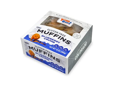 Yumbana Gluten Free Blueberry Crumb Muffins - 4 Pack (10 oz Each) | Soy Free, Dairy Free, Gluten Free Snacks | Perfect for Breakfast, School Lunches & On-the-Go Healthy Treats