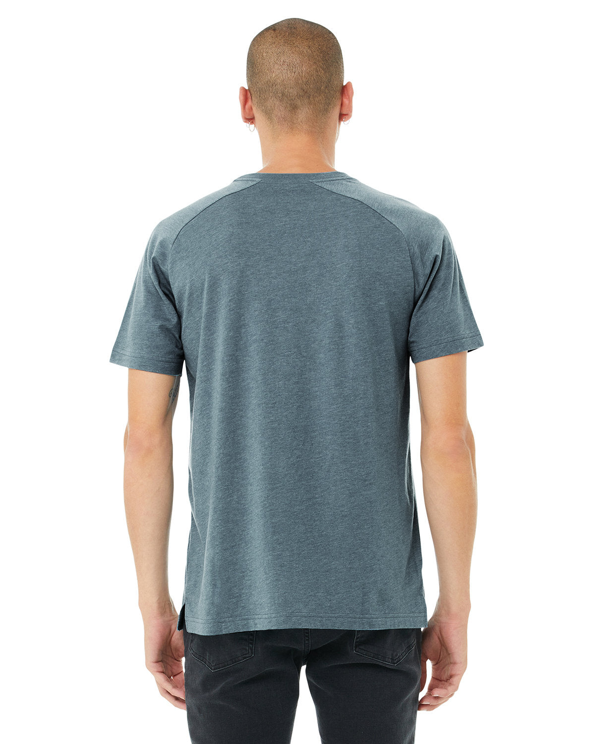 Bella + Canvas 3201 Men's Heather CVC Raglan T-Shirt - Soft Comfort Fit Short Sleeve Tee for Casual Wear, Gym & Everyday Use