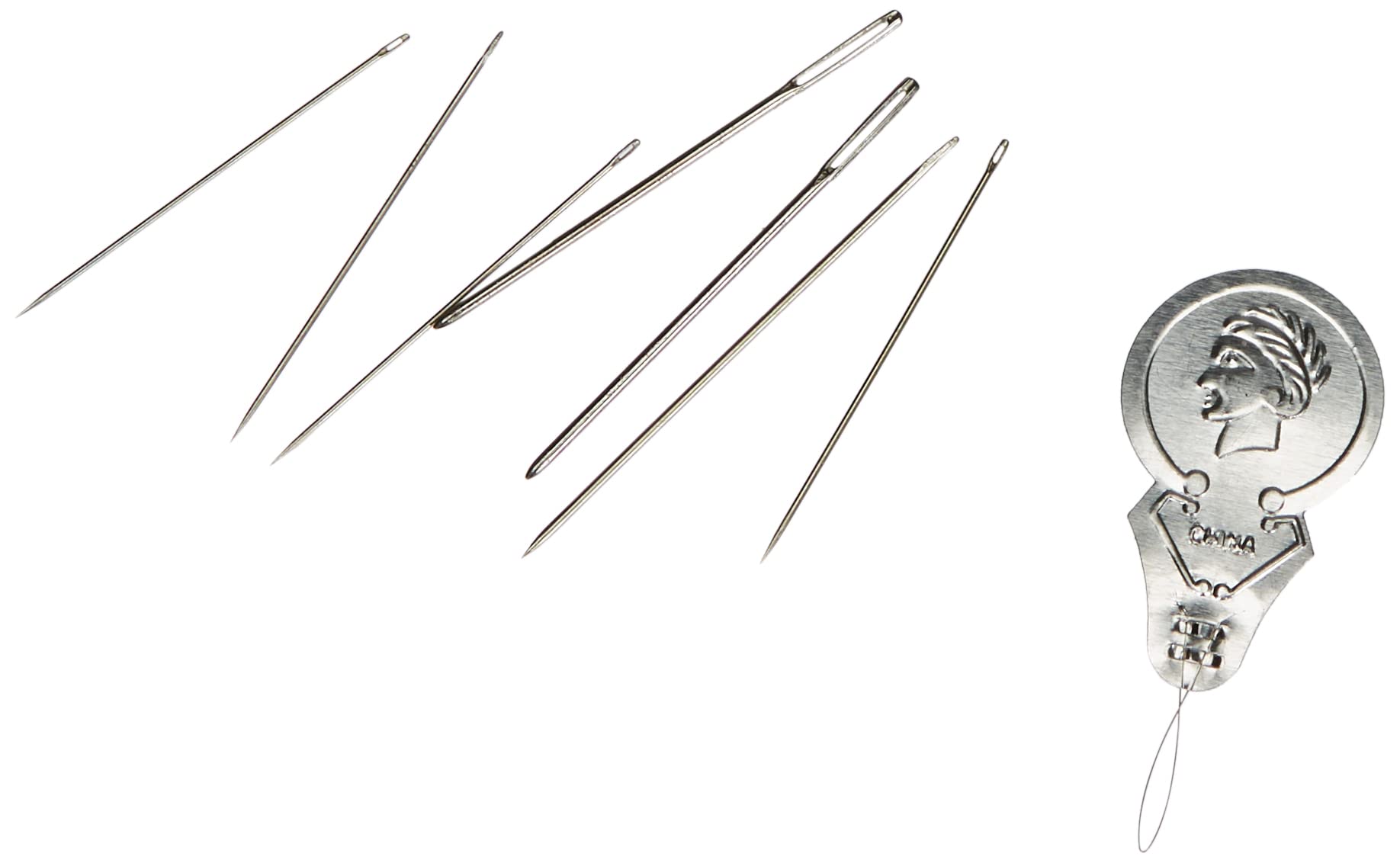 Glorex 40-Piece Assorted Sewing Needles Set with Threader - 6 Sizes & Multi-Colored for Hand Stitching, Quilting, Embroidery & Fabric Crafts - Perfect for DIY Sewing Projects & Clothing Repairs