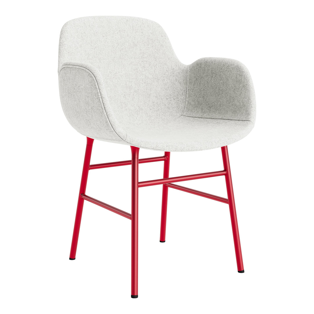 Modern Form Armchair with Sturdy Metal Legs & Soft Upholstery - Perfect for Living Room, Office, or Reading Nook