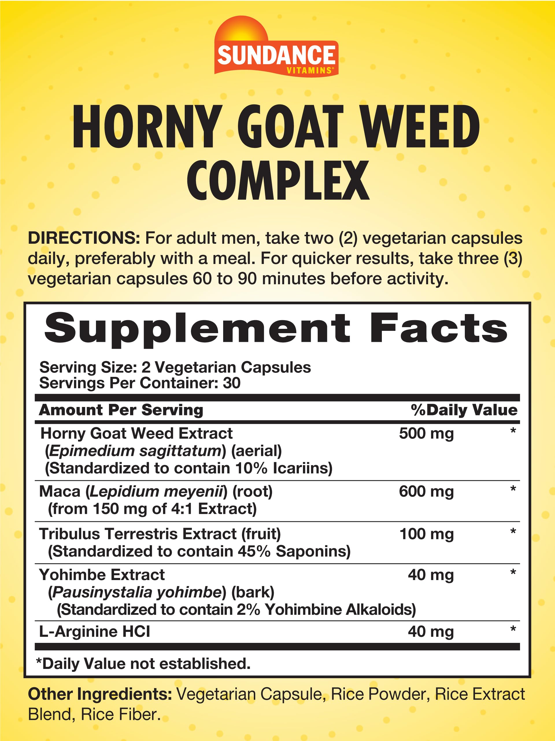 Horny Goat Weed Complex Supplement | 60 Vegetarian Capsules | Non-GMO, Gluten Free | Natural Energy & Vitality Booster for Men | Supports Performance & Stamina