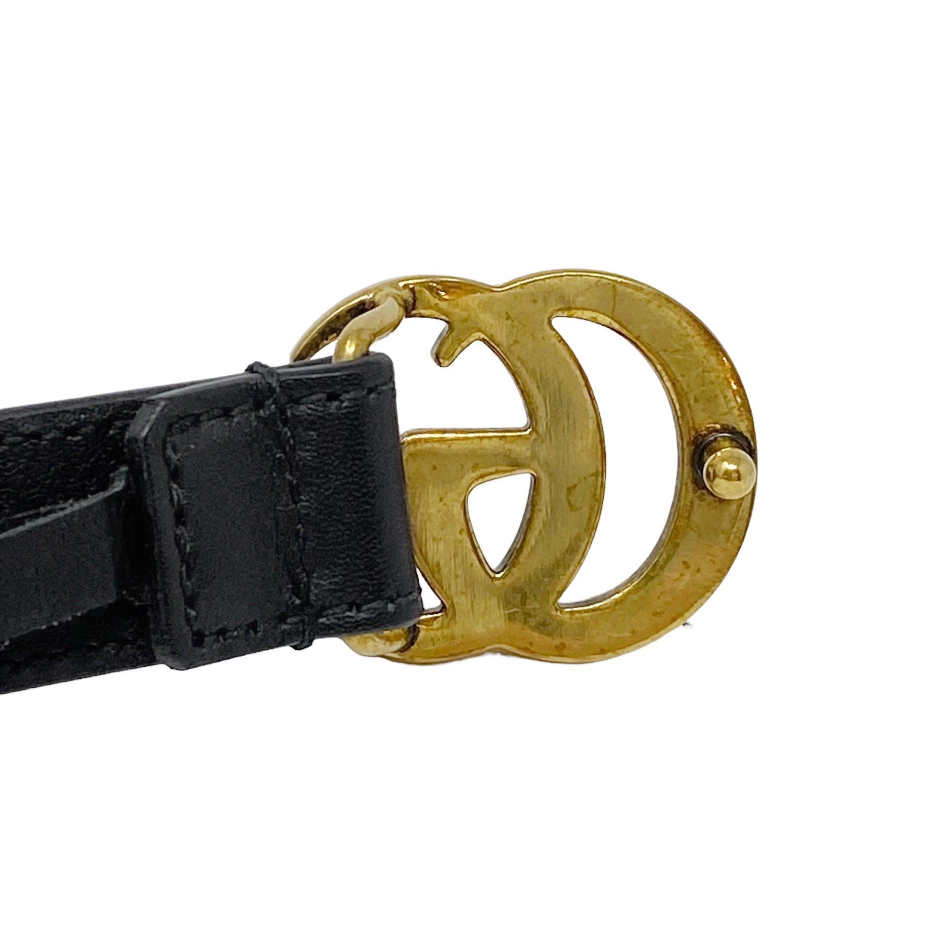 Gucci Black GG Marmont Thin Belt 0.8