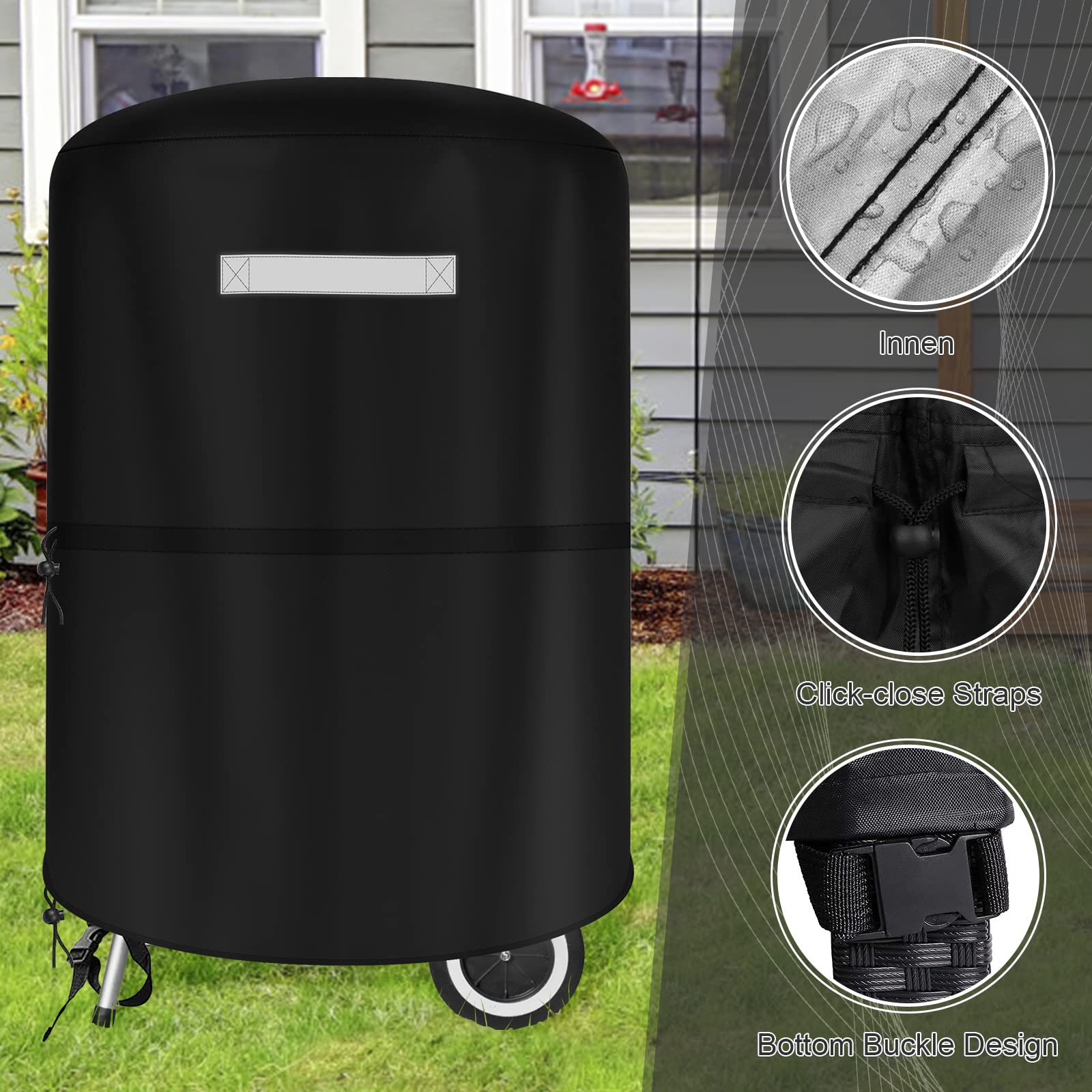 **Heavy Duty Waterproof BBQ Grill Cover for Weber 22 Inch Charcoal Kettle – Outdoor Char-Broil Griddle Accessories with Storage Bag | Perfect for Backyard, Patio & Camping**