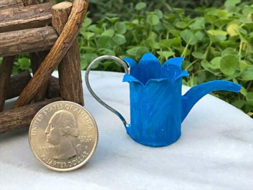Mini Metal Bluebell Watering Can - Fairy Garden Accessories for Dollhouse, Home, Garden & Yard Decor | Perfect for DIY Fairy Gardens, Miniature Landscapes & Outdoor Decorations