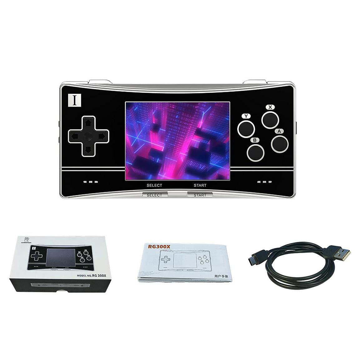 Maedack RG300X Retro Game Console - 3.0 Inch IPS Screen Portable Handheld Gaming Device with 20+ Emulators (PS1/CPS1) & 7000-18000 Free Games - Perfect Birthday Gift for Kids & Adults - Great for Travel, Commuting & Home Entertainment