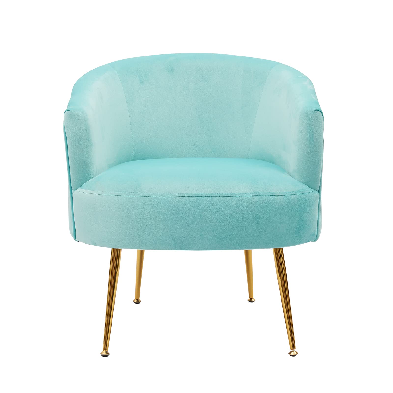 HomVent Modern Velvet Accent Chair with Gold Metal Legs - Upholstered Tub Armchair for Living Room, Bedroom & Reception Areas - Comfortable Lounge Chair with Backrest & Armrests (Light Blue) - Perfect for Reading Nooks, Cozy Corners & Small Space Decor
