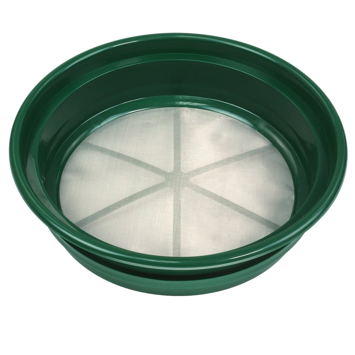 3-Piece Green Plastic Gold Sifting Pan Set with Stackable Classifier - 1/2