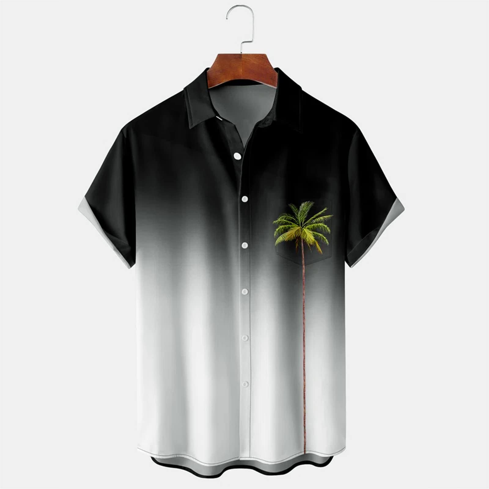 PTOLOCIF Men's Short Sleeve Hawaiian Shirt - Floral Print Summer Button Up Shirt for Beach Vacation, Party & Casual Wear