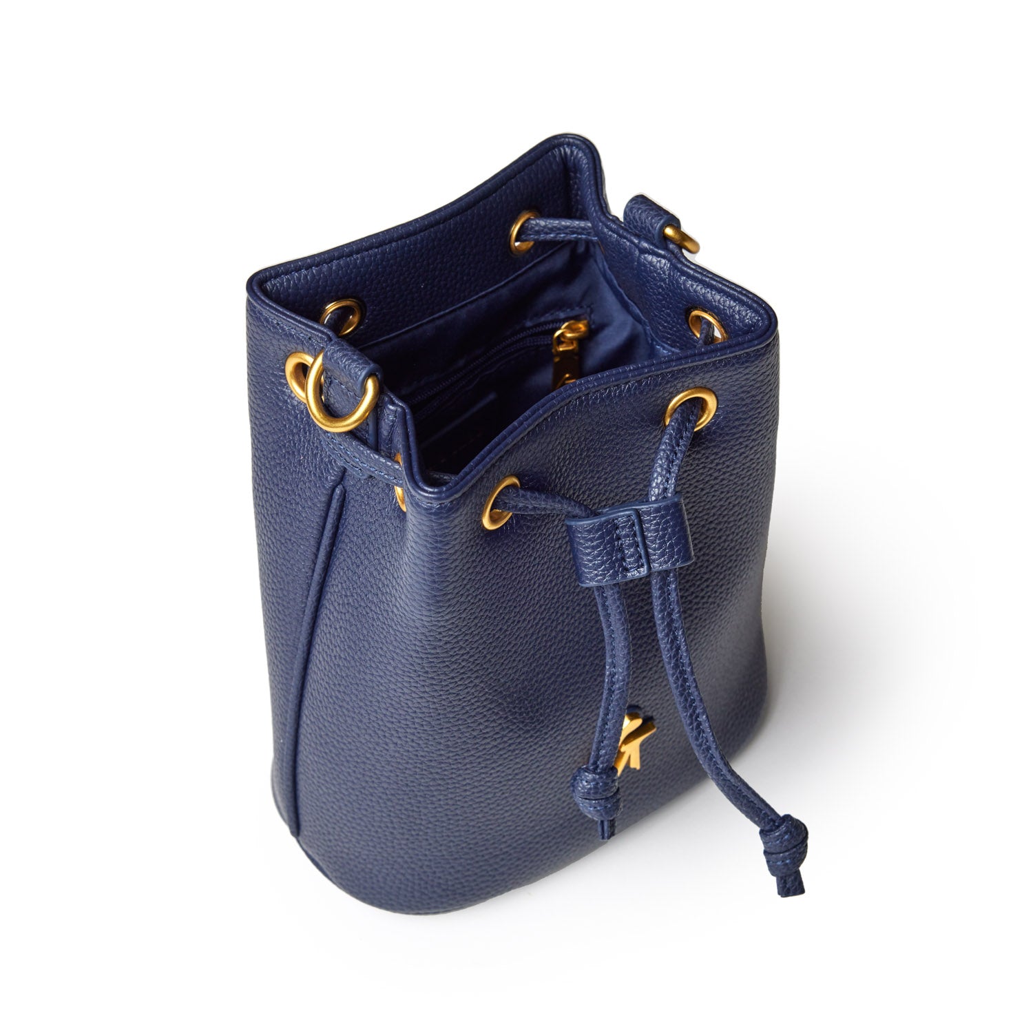 Mini Pebble Leather Bucket Bag in Navy Blue - Stylish Crossbody Purse for Women, Perfect for Everyday Use, Travel & Casual Outings