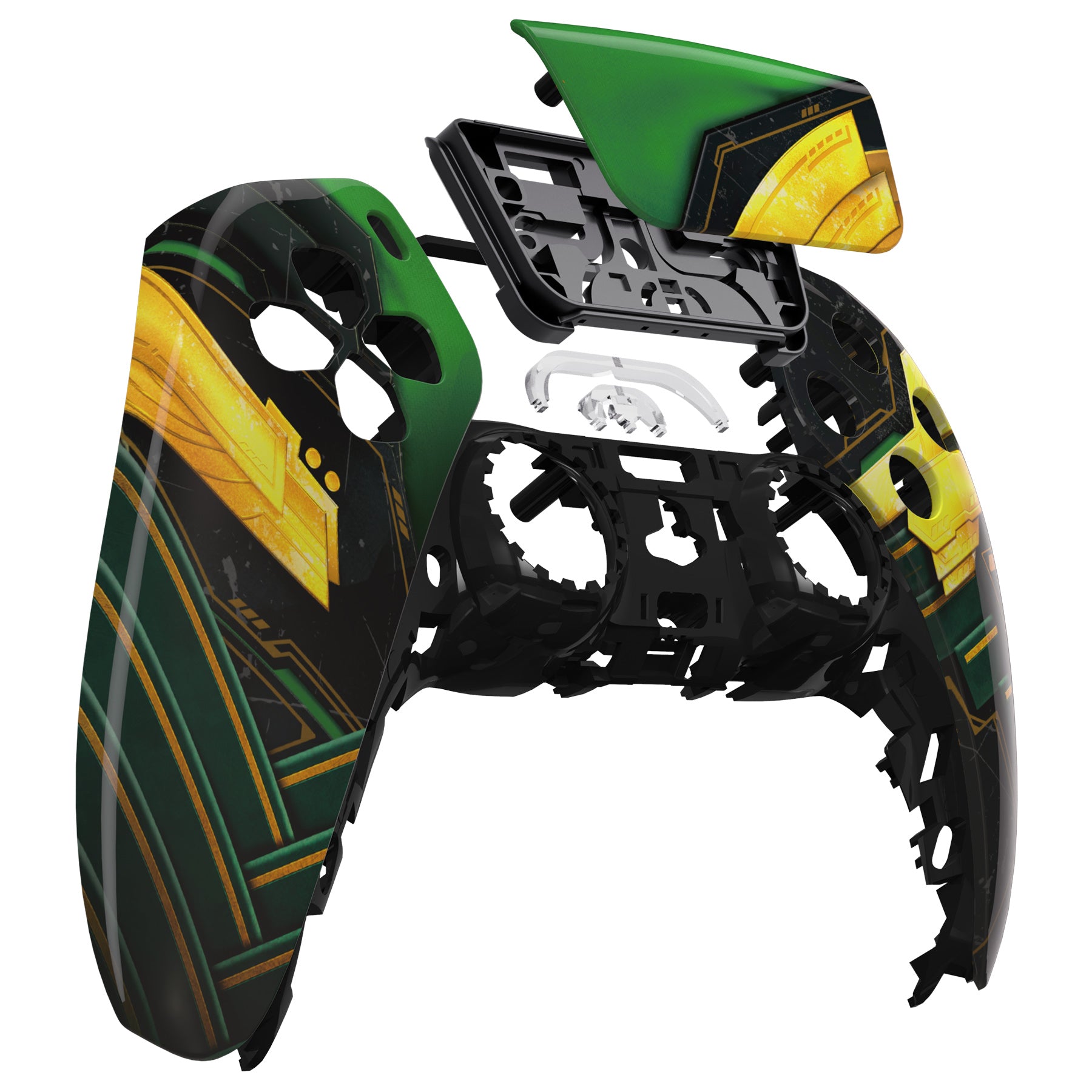 eXtremeRate PS5 Controller Front Housing Shell Replacement with Touchpad - Compatible with BDM 010/020/030/040/050 Models - Armor of Ragnarok Design - Perfect for Gaming, Customization & Controller Repair