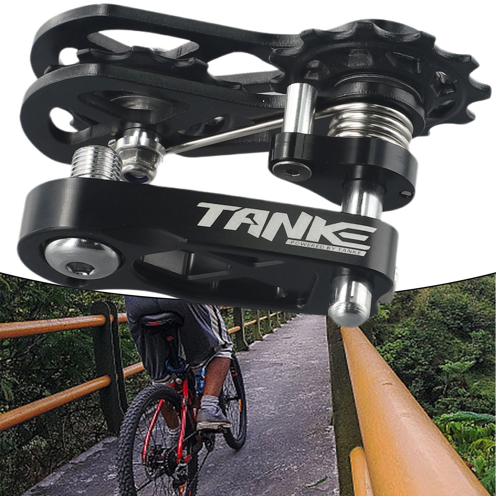 Single Speed Bike Chain Tensioner - 8/12 Speed Bicycle Chain Converter for Enhanced Performance (Black) | Perfect for Urban Commuting & Fixie Bikes