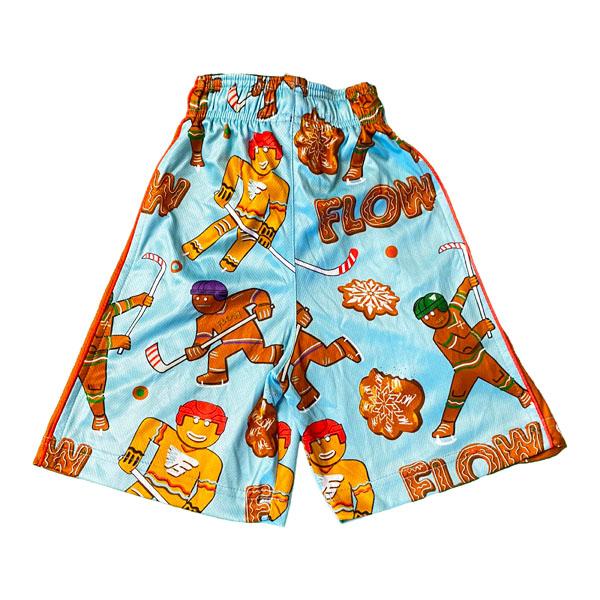 Boys' Gingerbread Print Hockey Shorts - Comfortable & Breathable for Sports & Casual Wear - Perfect for Hockey, Soccer, and Outdoor Activities