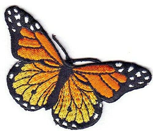 Monarch Butterfly Iron-On Embroidered Applique Patch - DIY Sewing & Craft Supplies for Jackets, Bags, Hats - Easy to Apply for Costumes & Clothing Decoration