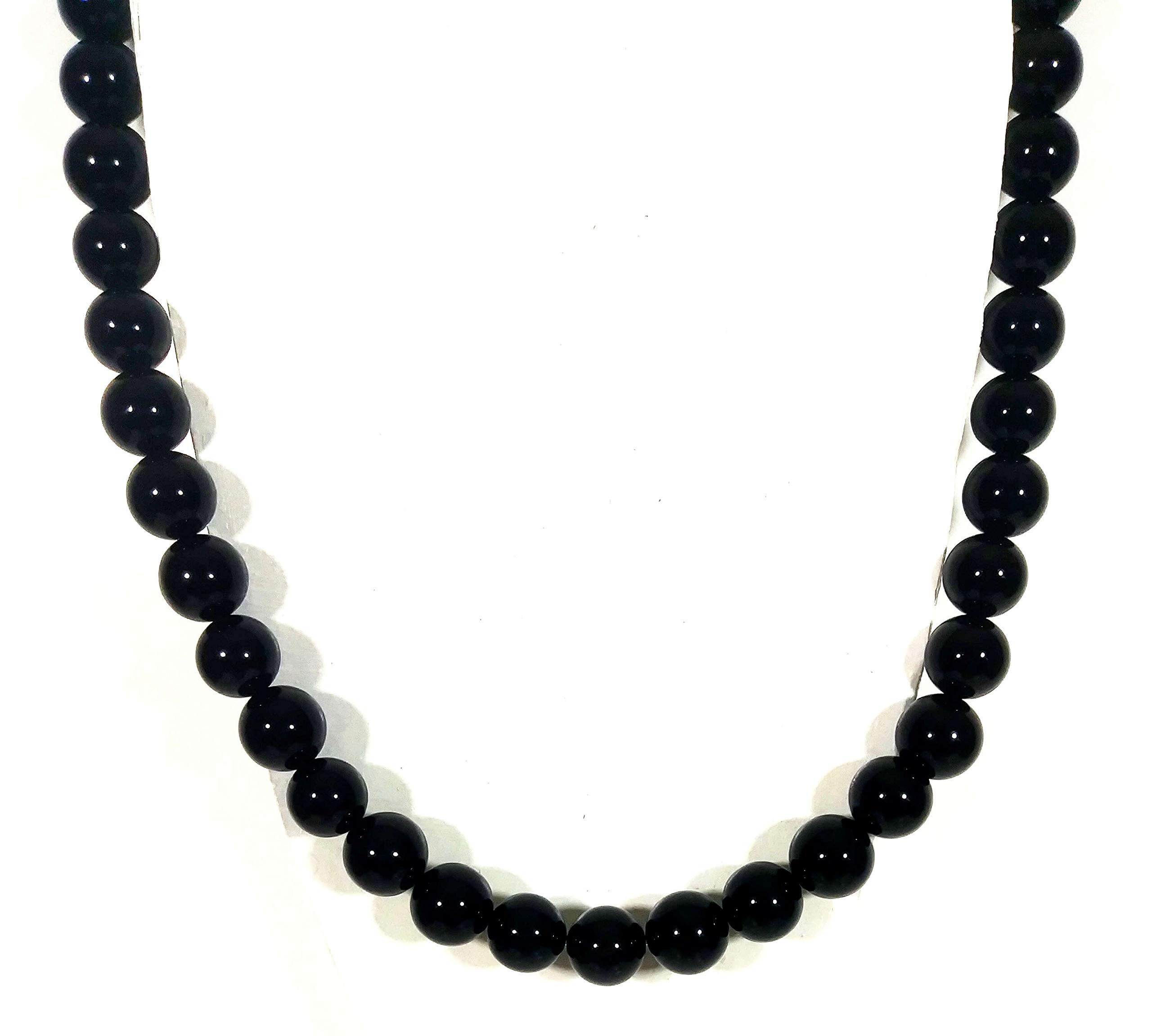 Handmade Black Onyx Crystal Men's Necklace - Genuine Gemstone Beaded Mala for Grounding, Willpower & Protection - 16mm Beads, 21