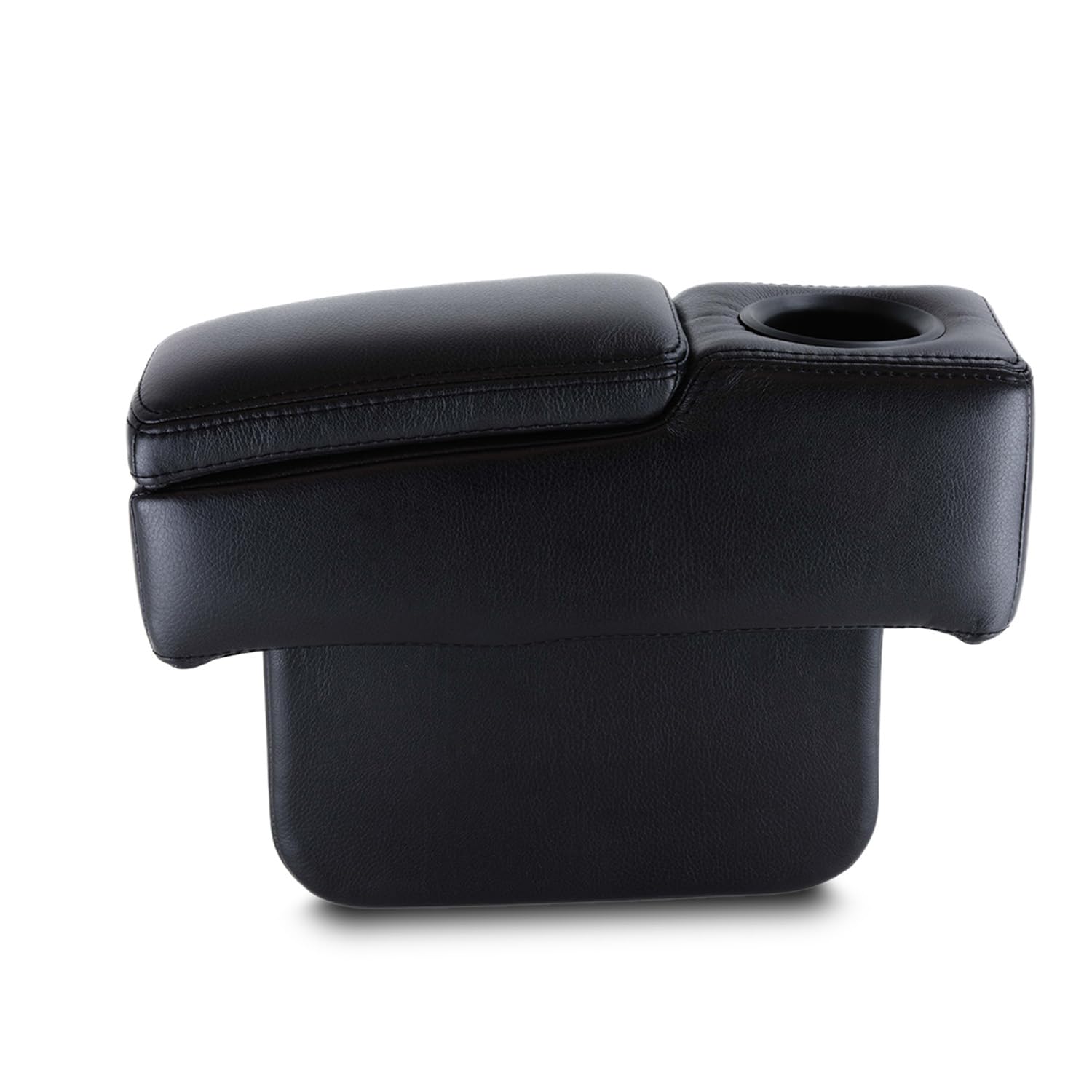 Octane Seating Removable Sofa Armrest with Storage - Black Leather Couch Side Table for Living Room, Home Theater & Office