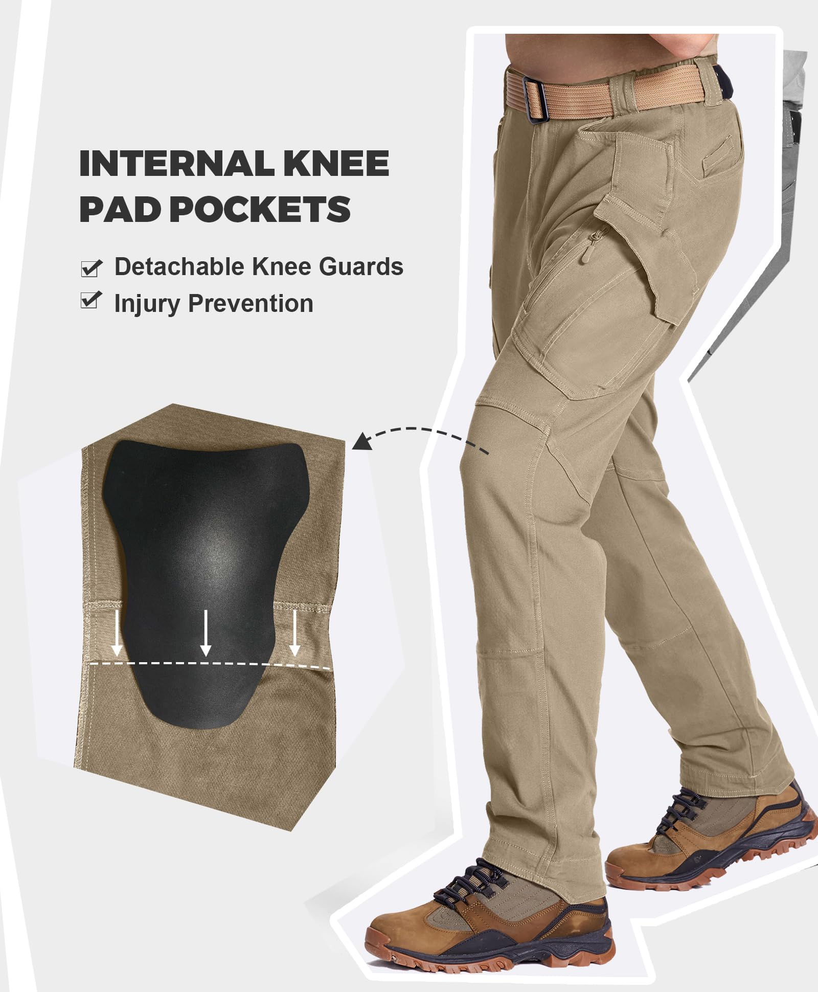FEDTOSING Men's Tactical Pants - 9-Pocket Cotton Cargo Work Pants, Military Combat Trousers with Stretch & Rip-Stop Fabric for Hiking, Outdoor & Workwear | Durable for Active Duty, Hunting & Everyday Use