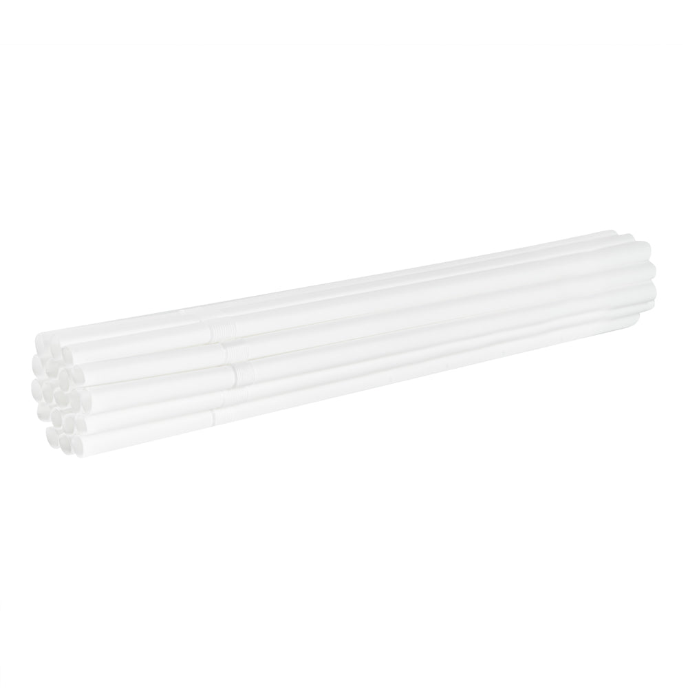 Eco-Friendly Compostable PLA/PBAT Plastic Straws - Flexible, 8 1/4 Inch, 100 Count - Perfect for Restaurants, Cafes & Home Use