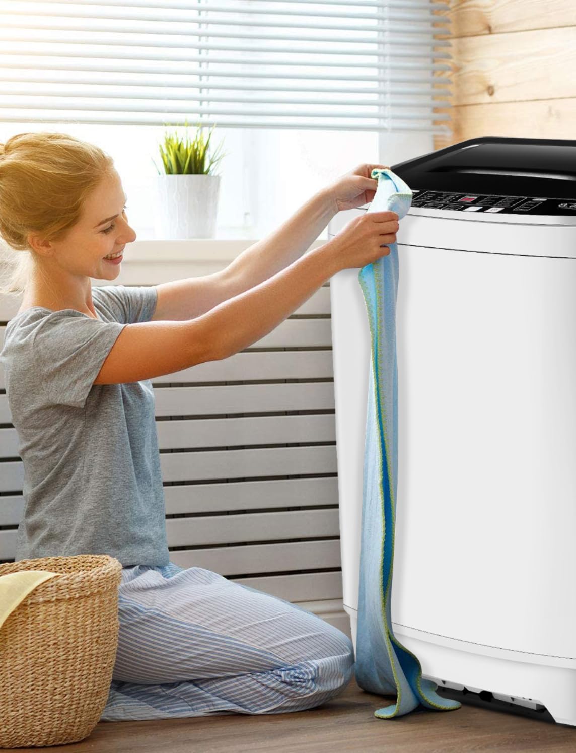 Portable Washing Machine 17.8Lbs Capacity - Full Automatic Washer Dryer Combo 2.3 Cu.ft with 10 Wash Programs & 8 Water Levels - Compact Laundry Solution for Apartments, RVs, Dorms & Small Spaces - Perfect for Travel, Camping & Tiny Homes