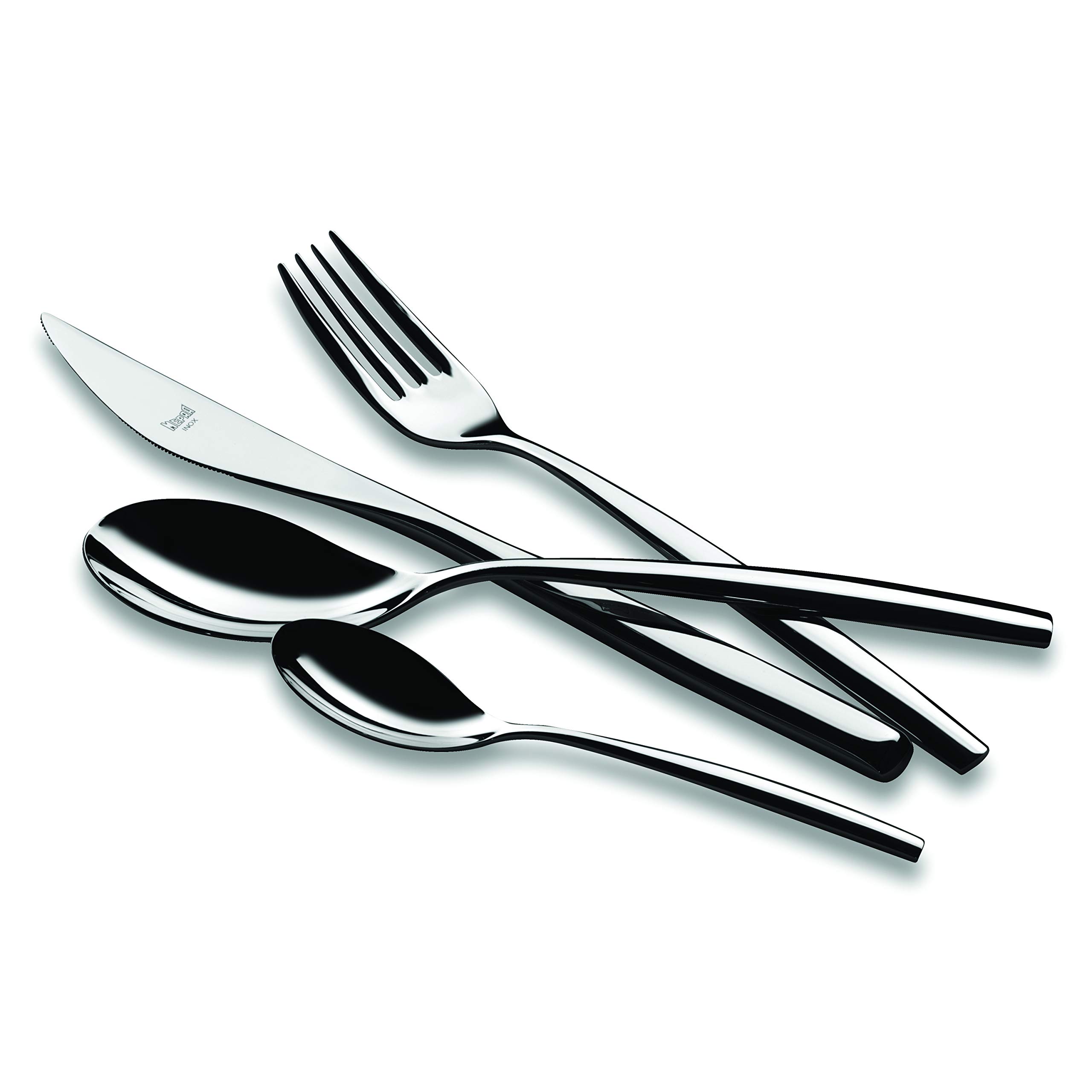 Premium MEPRA 24-Piece Stainless Steel Cutlery Set - Elegant Silver Flatware for Dining, Kitchen & Entertaining - Includes Knives, Forks, Spoons - Perfect for Restaurants, Weddings & Gifts