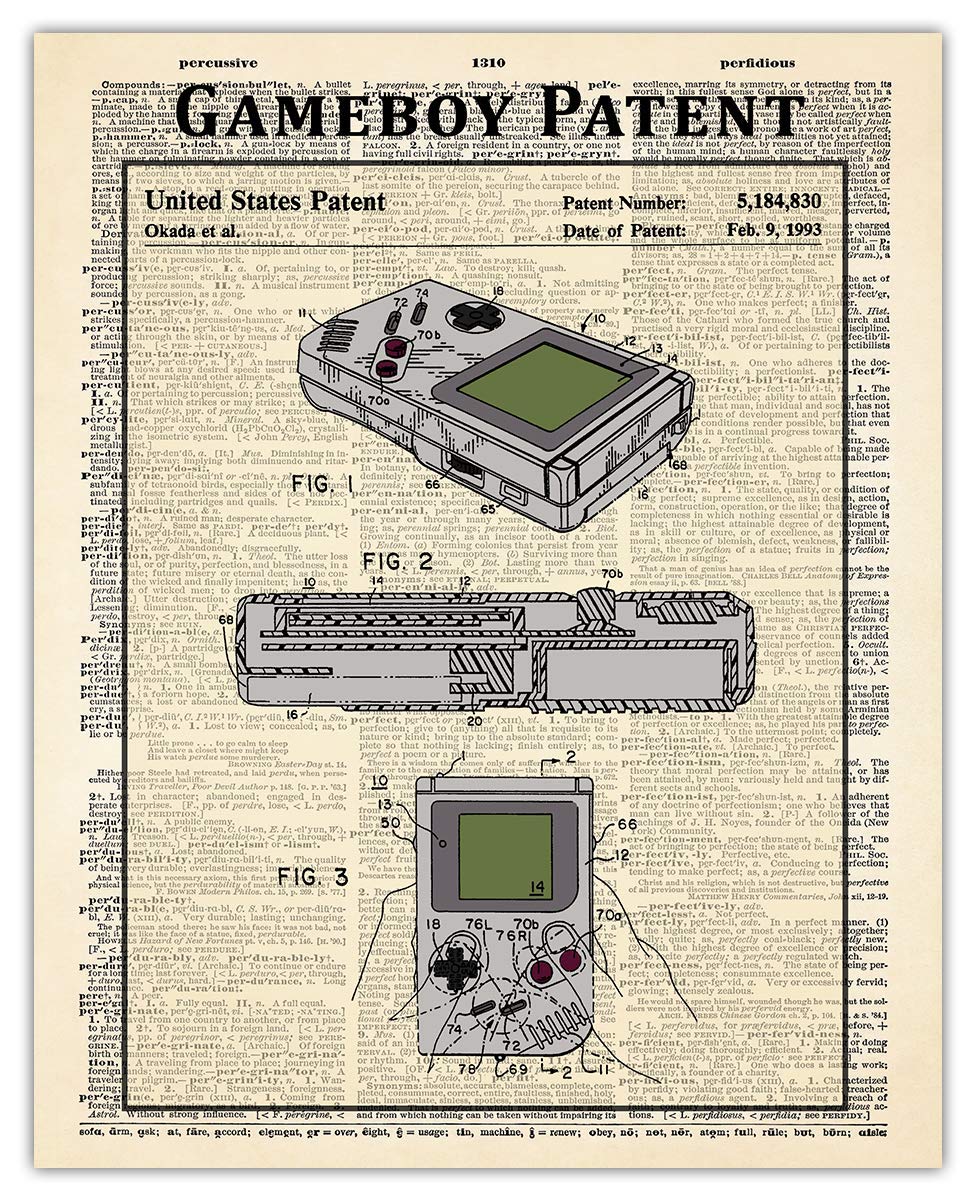 Vintage Nintendo Gameboy Frame Patent Print - 8x10
