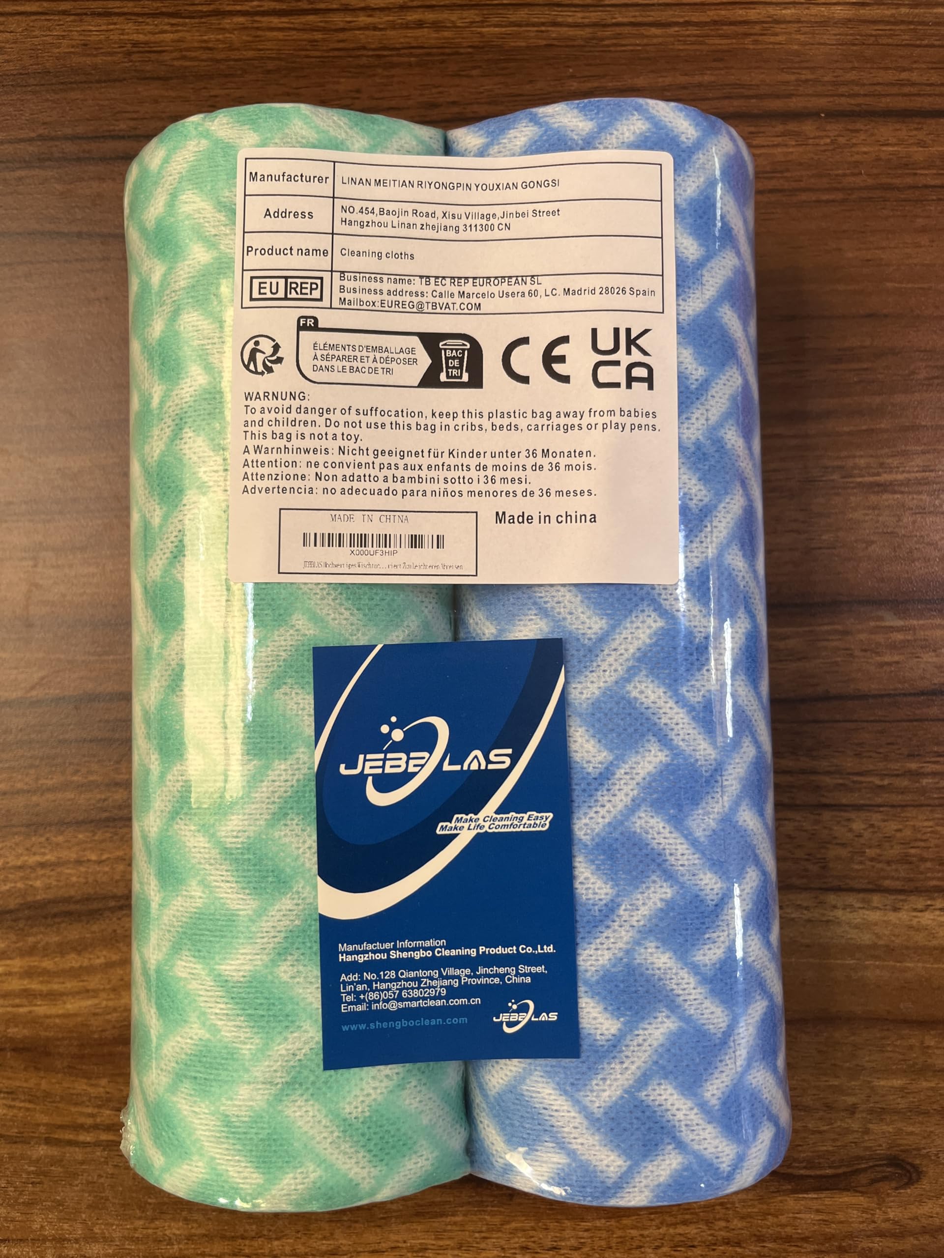 JEBBLAS Disposable Cleaning Towels - Quick-Dry Reusable Wipes for Kitchen & Dishes (50-Pack, Blue/Green)