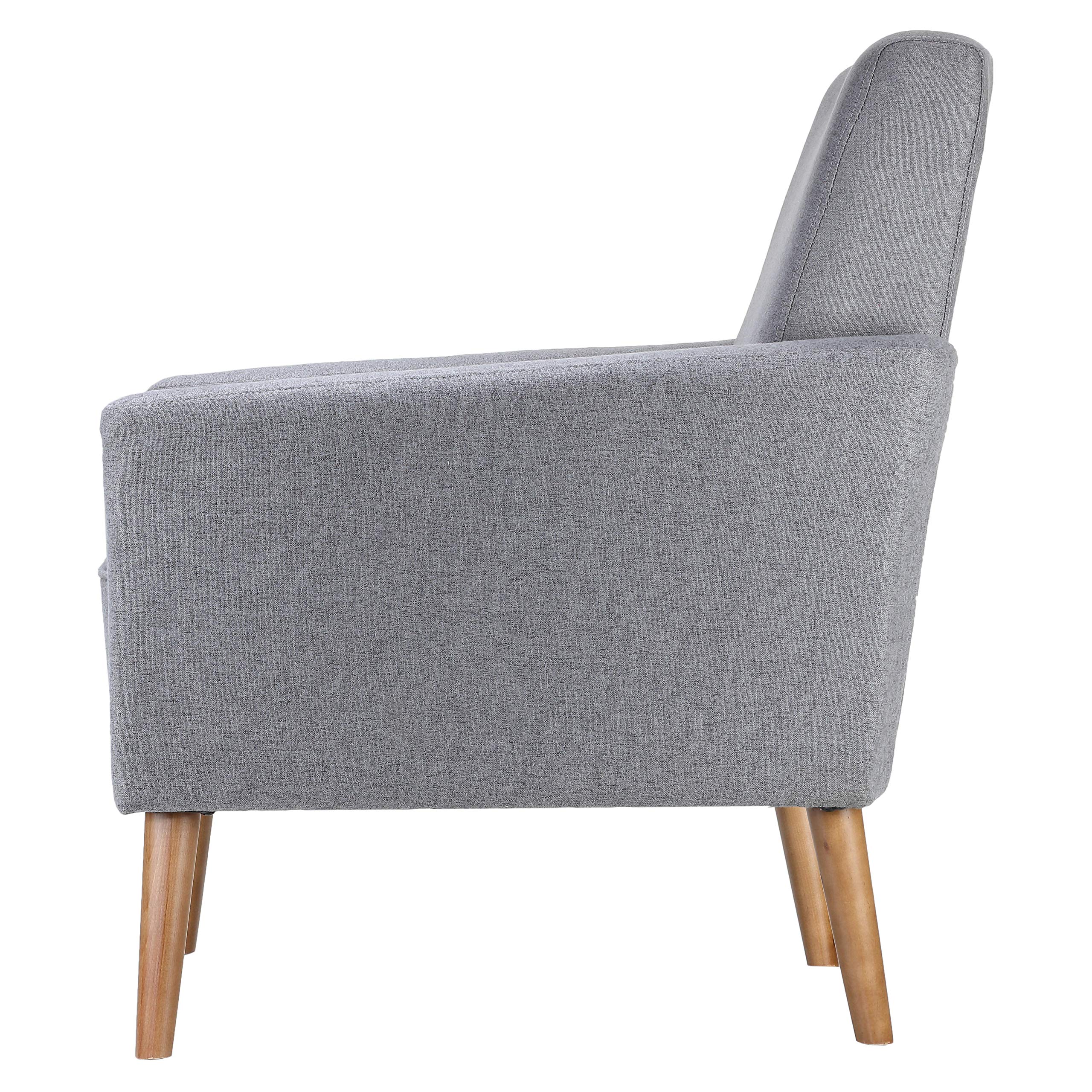 Cortesi Home Ayden Mid-Century Modern Armchair - Stylish Accent Chair for Living Room, Bedroom & Office - Comfortable Upholstered Lounge Chair with Wooden Legs - Perfect for Reading Nook, Home Decor & Interior Design