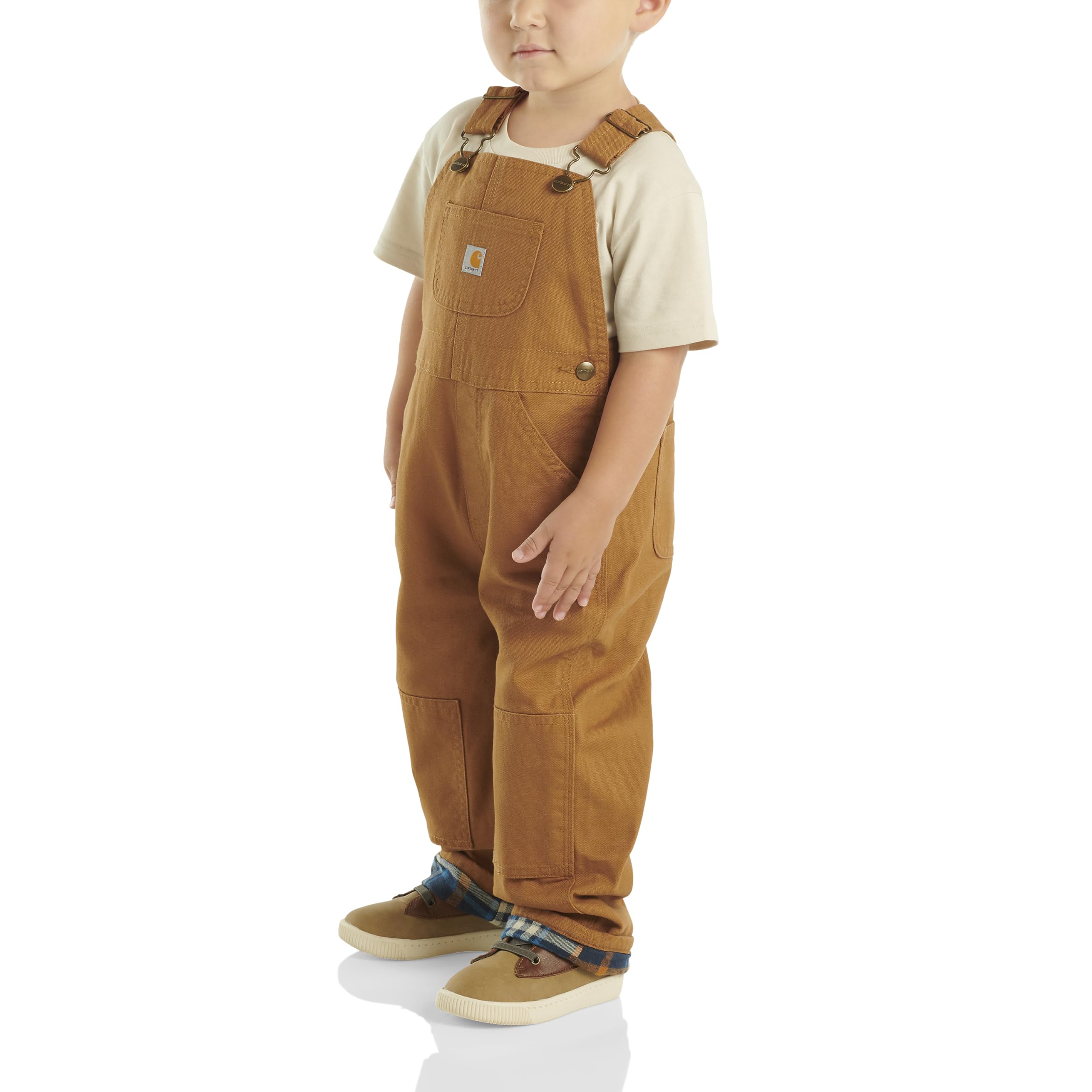 Carhartt Baby Boys' Flannel-Lined Canvas Overalls - Durable & Warm for Outdoor Play, Winter Adventures & Everyday Comfort