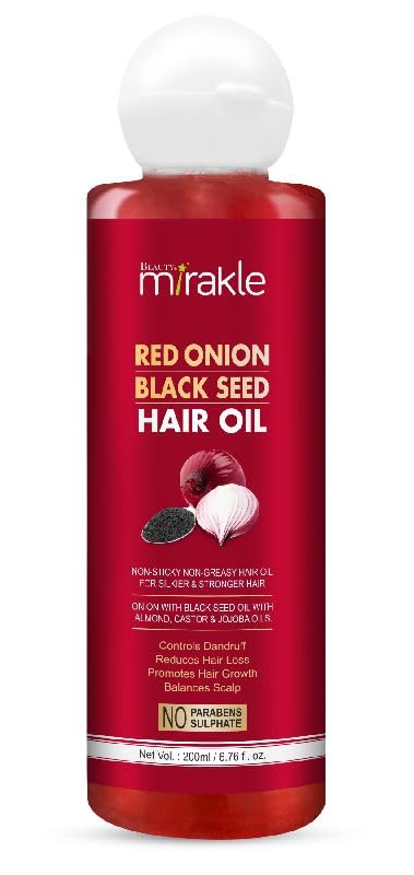 Riyasthya Pure Onion Seed Oil 200ml - Natural Hair Growth Treatment for Thicker, Longer Hair | Scalp Care & Hair Regrowth Solution for Men & Women - Perfect for Daily Hair Care Routine & Massage Therapy