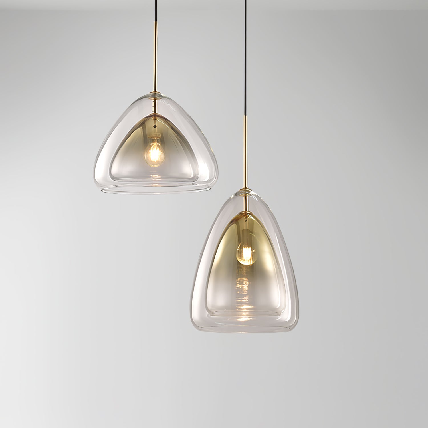 Modern Glass Pendant Light Fixture - Elegant Dimmable Hanging Chandelier for Kitchen Island, Dining Room & Bedroom Decor