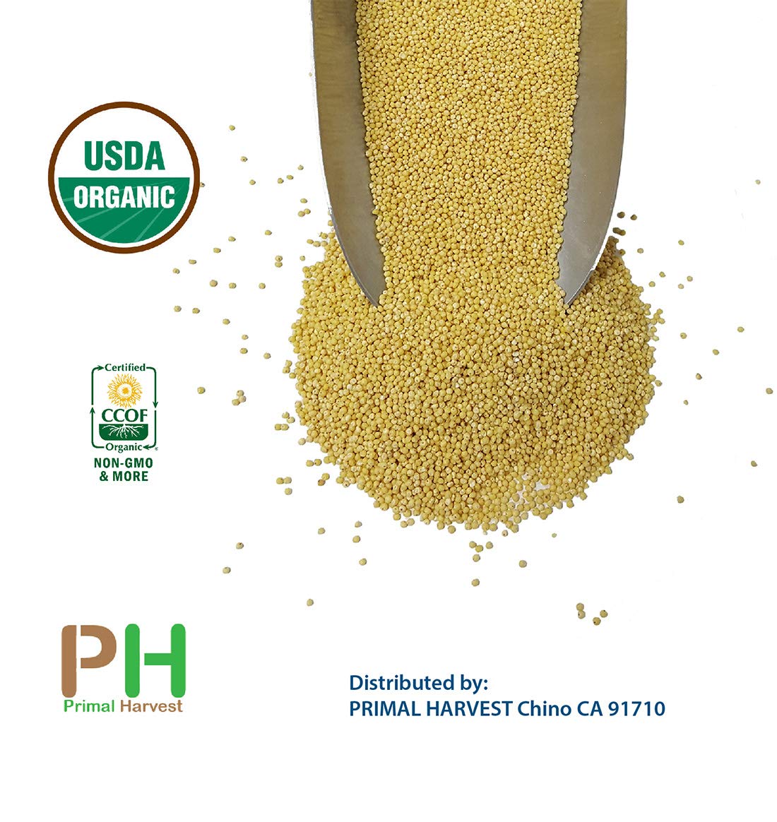 Organic Millet Seeds - USA Grown, Non-GMO, Hulled, Gluten-Free Whole Grain for Healthy Cooking & Baking - Perfect for Salads, Porridge, Bread & Gluten-Free Recipes