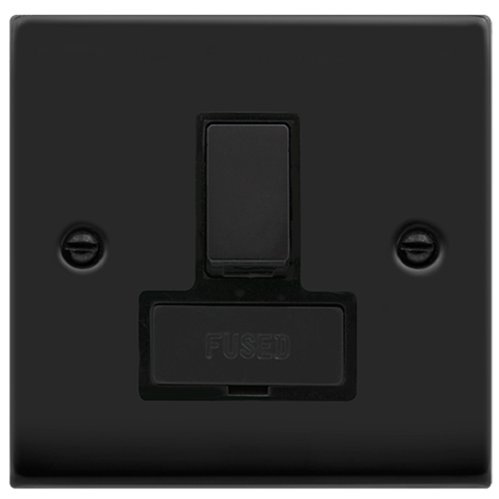 Click Deco Matt Black 13A Switched Spur VPMB751BK - Modern Electrical Outlet for Home & Office Use