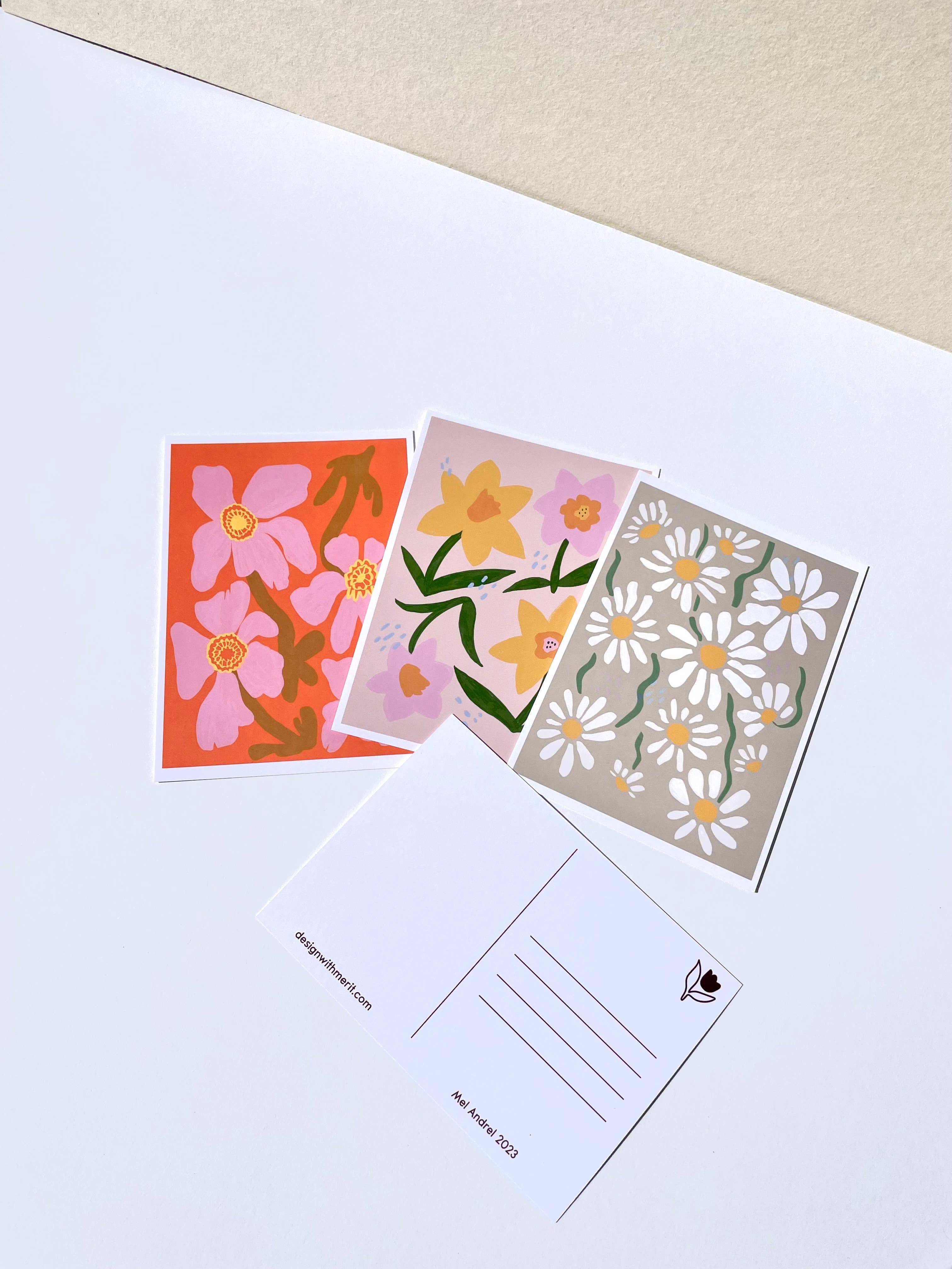 Funky Pansies Postcards - Set of 10 Unique Floral Design Greeting Cards for Birthdays, Thank You Notes & Home Decor | Perfect for DIY Scrapbooking, Wedding Invitations & Stationery Lovers