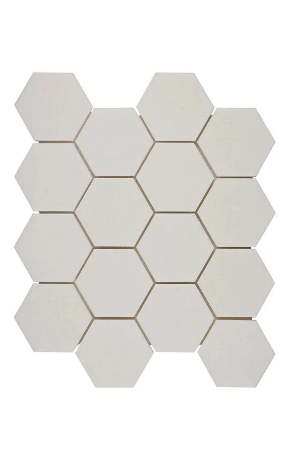 Premium White Thassos Marble 3-Inch Hexagon Mosaic Tile - Perfect for Bathroom, Kitchen Backsplash & Flooring Design