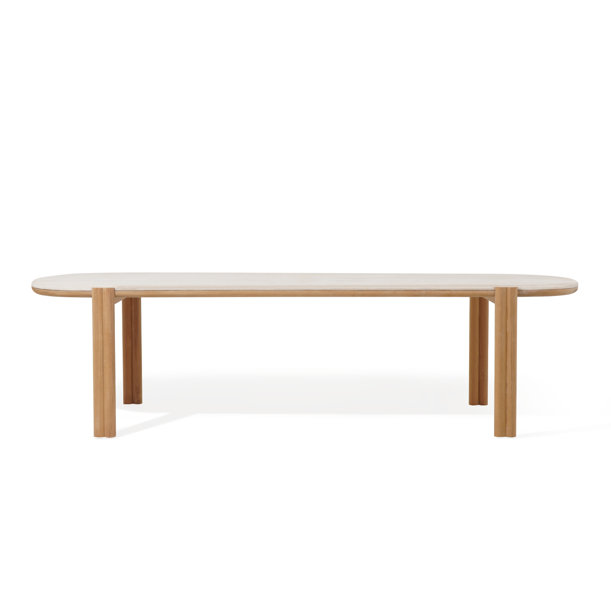 Premium Teak Wood Dining Table for Outdoor & Indoor Use – Cove Pill Design, Weather-Resistant & Durable – Perfect for Patio, Garden, Restaurant, and Home Decor